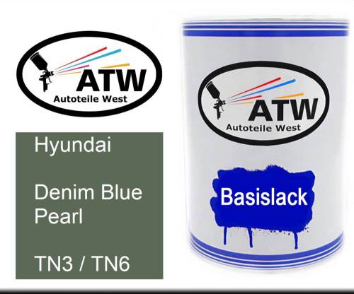 Hyundai, Denim Blue Pearl, TN3 / TN6: 500ml Lackdose, von ATW Autoteile West.